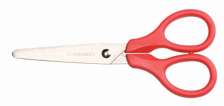 Q-Connect Ergonomic All Purpose Scissors 130mm Stainless Steel Blades Red or Blue Handle (Pack of 2)