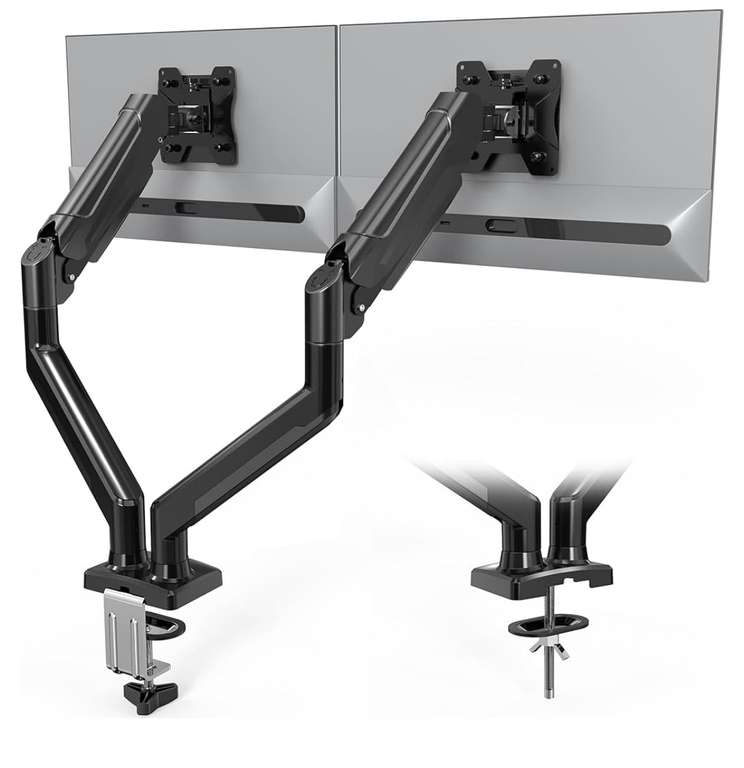 BONTEC Dual Monitor Desk Mount Gas Spring Arm Stand Sold by bracketsales123 FBA (Prime Exclusive Deal)