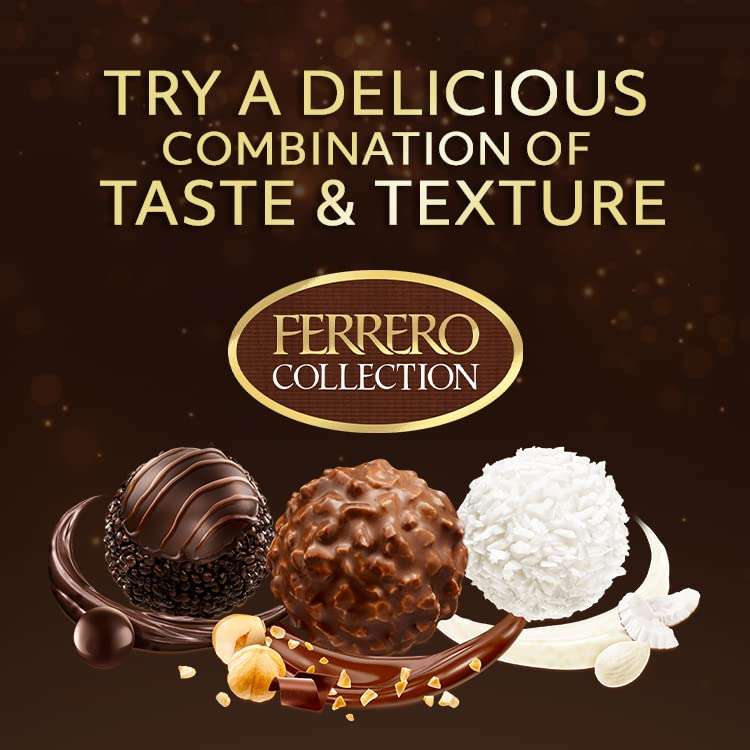 Ferrero Collection Pralines, Chocolate Hamper Christmas Gift Box of 32, Assorted Rocher, Coconut Raffaello & Dark Chocolate - £8.50 @ Amazon