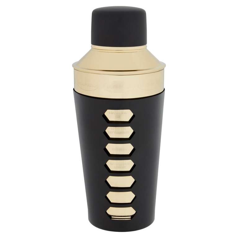 Fox & Ivy Black And Gold Deco Cocktail Shaker in Littledown