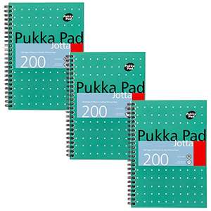 Pukka Pad, A5 Metallic Jotta Book 3-Pack, 15 x 21cm, 80GSM Paper – Features Perforated Edges - 200 Pages, Green