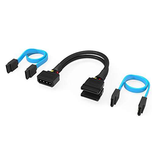 Sabrent SSD/SATA Hard Drive Connection Kit [Molex 4 Pin to x2 15 Pin SATA Power Splitter Cable and x2 SATA Cables £4.48 @ Amazon