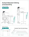 Vasagle Electric Height Adjustable 60 x 120 x (73.5-119) cm Standing Desk (White) W/Voucher - Sold by Songmics Home UK (Prime Exclusive)