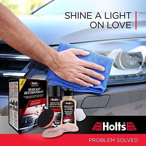 Holts HREP0031A Headlight Restoration Kit Restore Clarity in Cloudy Yellowing & Oxidized Headlamps to Like-New Condition