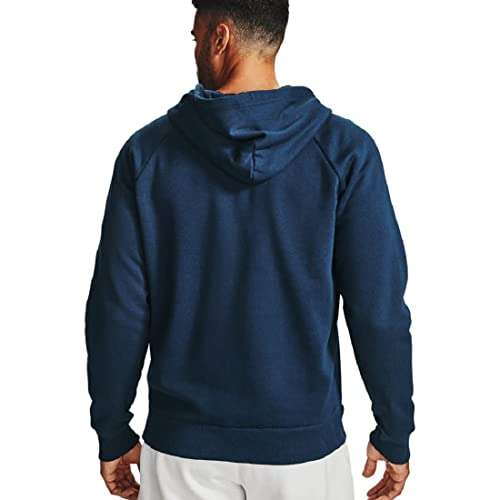 Under Armour Men Rival Fitted Full Zip, Breathable Men's Hooded Jacket, Comfortable Zip Hoodie with Tight Fit - Academy