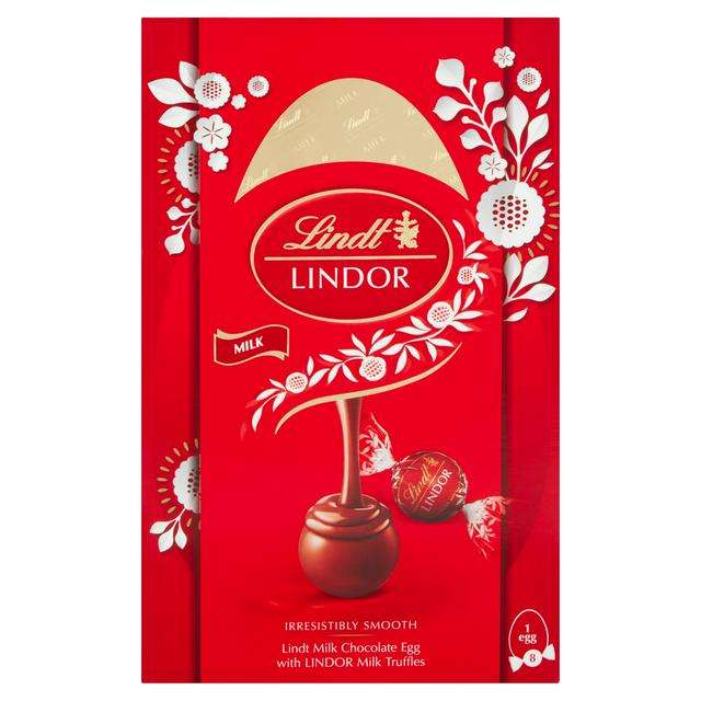 Lindt milk chocolate Easter Egg with Lindor truffles 260g,£3.30 at Sainsburys (Beeston)