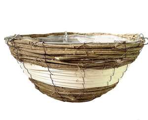 Hanging basket 14” Rattan type £2 with click & collect @ Homebase