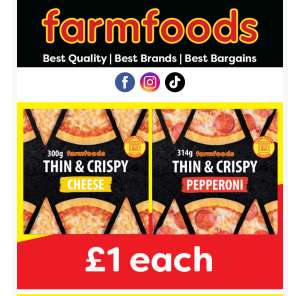 Weekly Offers - Thin & Crispy Pizza - £1 / 1KG Fish Fillets Mix any 2 for £15 / Collier's Mature Cheddar Cheese - 350g - £1.79