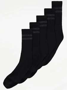 Black Cushion Sole Sports Socks 5 Pack (Size 6 - 8.5) : £2 (£1.80 with Asda George Rewards) + Free Click & Collect @ George (Asda)