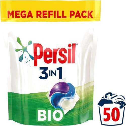 Persil 3 In 1 Laundry Washing Capsules Non Bio & Bio 50 Washes 1.350kg (club card)