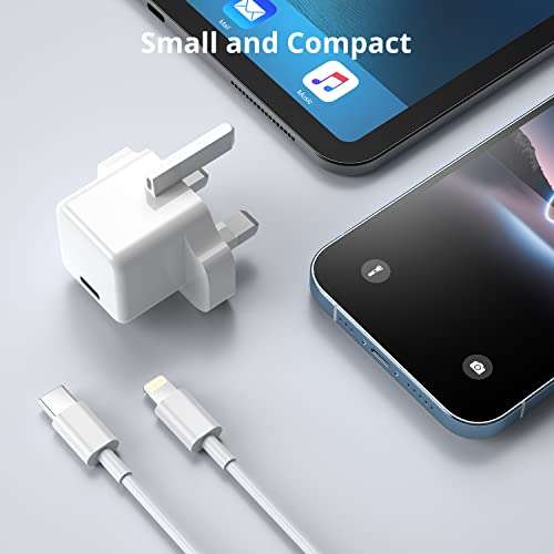 [Apple MFi Certified] 20W USB C Plug Power Adapter + 1.8M USB C to Lightning cable (Sold by Pansy Direct & Fulfilled by Amazon)