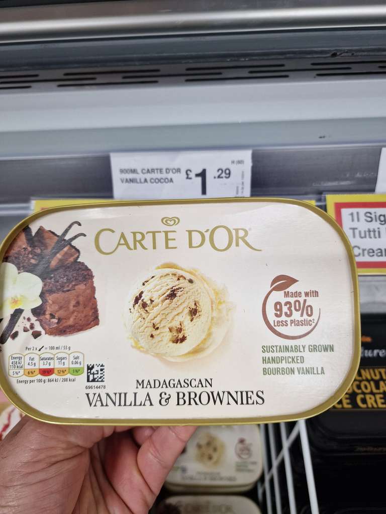 Carte D'or vanilla & brownies 900ml - Oldbury