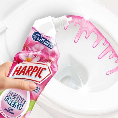 Harpic Active Fresh Toilet Cleaner Gel l Removes Limescale & Stains l Scent: Pink Blossom l Size: Pack of 12 £10.92 s&s