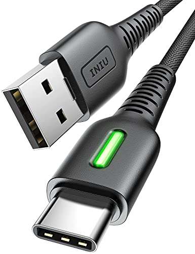 INIU USB A to C Fast Charging Cable, 1.8m 3.1A, Zinc Alloy Braided QC 3.0 With Voucher & Code Sold by EAFU FBA