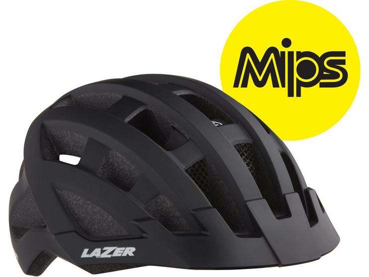 Lazer Compact DLX MIPS Helmet, Sizes - Unisize 54-61cm, Integrated LED light - W/Code (Halfords MC Members)