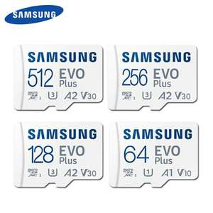SAMSUNG EVO Plus Micro SD 64GB Memori Memory Card / 128GB £10.50 / 256GB £17.85 / 512GB £32.57 - Sold By Shop5370096 Store