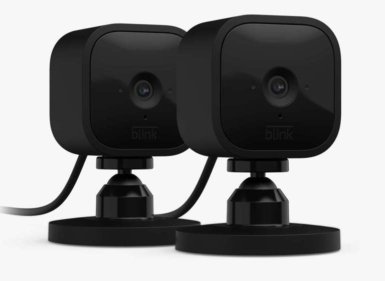 Blink Mini Compact Indoor Plug-in 1080p HD Smart Security Camera, Pack of 2, Black £34.98 + Free click and collect @ John Lewis & Partners