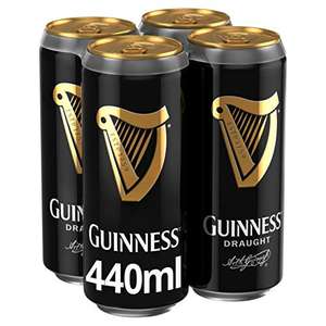 Guinness Draught Stout Beer 4.1% 4 x 440ml (S&S £4.74)