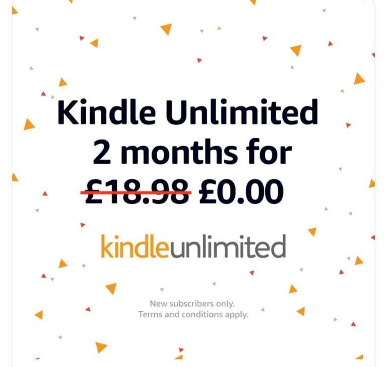 2 months of Kindle Unlimited for FREE (Account specific) @ Amazon