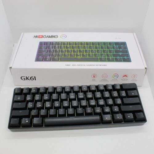 HK GAMING GK61 60% Optical Mechanical Gaming Keyboard Black/Gateron Optical Blue Newlife Bargain