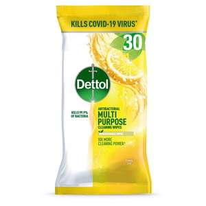 Dettol Multi Purpose Citrus Wipes or Surface Cleaner 30S 50p @ Tesco
