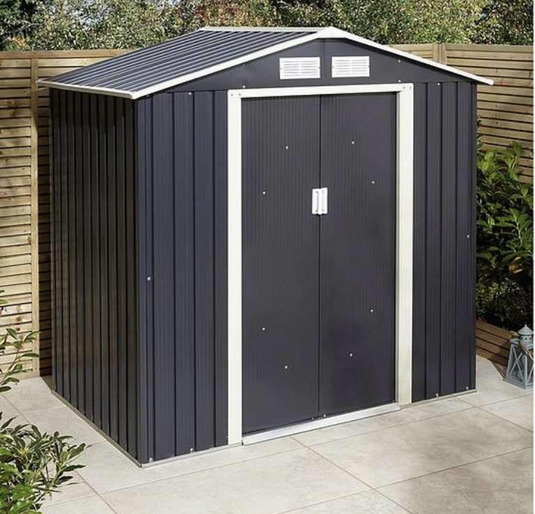 Rowlinson Trentvale 6x 4ft Metal Apex Shed Dark Grey £218.70 with code £4.95 delivery @ Wilko