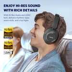 EarFun Wave Pro Hybrid Active Noise Cancelling Headphones, Wireless Over Ear Bluetooth Headphones, LDAC Hi-Res Audio, 80H Playtime w/voucher