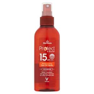 Morrisons brand protect and nourish sun oil spray spf15 in Cardiff