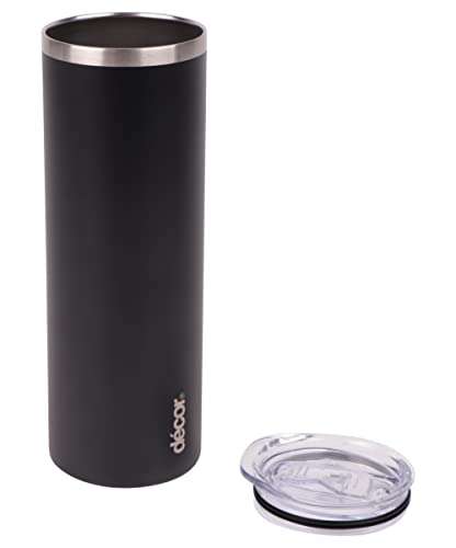 Décor Stainless Steel Travel Flask | Leakproof Coffee Mug| Large Capacity Perfect for Coffee and Tea | 600ml - Black