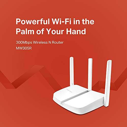 MERCUSYS 300 Mbps Wireless N Router with three 5dBi antennas (MW305R) £11.99 at Amazon