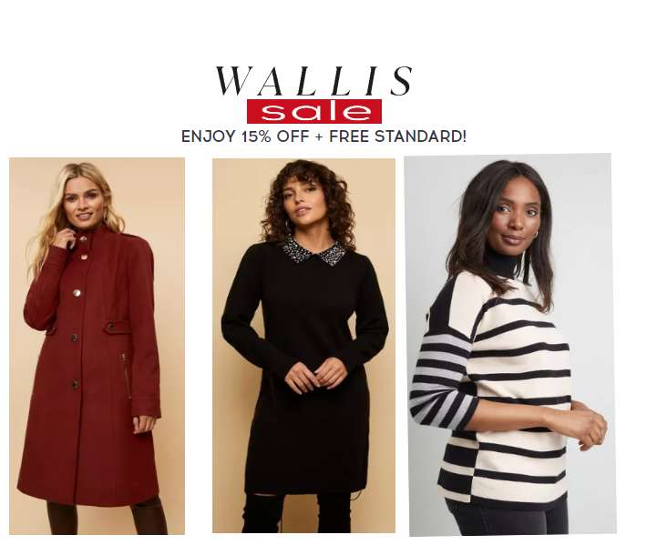 Up to 75% off the sale plus Extra 15% plus Free Delivery with Code @ Wallis
