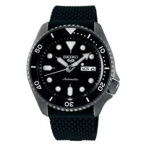 Seiko 5 Sports Automatic Day Date Rubber Strap Watch, Black SRPD65K2 £140 @ John Lewis & partners