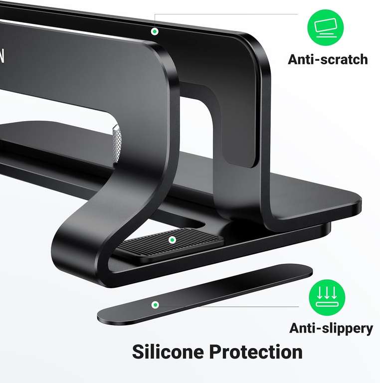 UGREEN Aluminium Vertical Laptop Stand for Desk - Adjustable Laptop Stand ( Black / Grey for MacBook , Surface , HP) @ UGREEN Group Ltd/FBA