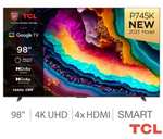 TCL 98P745K 98 Inch 4K Ultra HD 144hz Smart TV + 5 Year Warranty