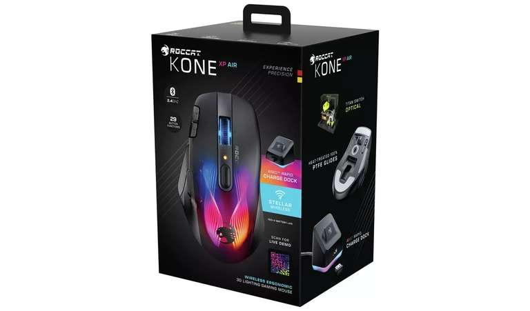 ROCCAT Kone XP Air Wireless RGB Gaming Mouse, Free C&C