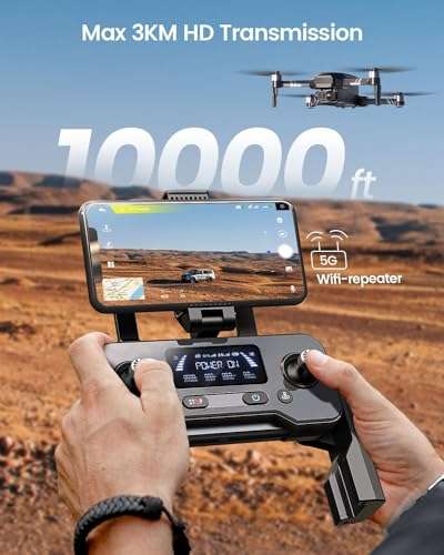 Holy Stone HS600 2-Axis Gimbal Drones with 4K EIS Camera for Adults, 2 Batteries with code at checkout sold by Holy Stone FBA