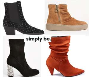Up to 50% Off selected Boots + Extra 20% Off Marked Price with Unique codes Delivery £3.99 Free on £40 Spend From Simply Be