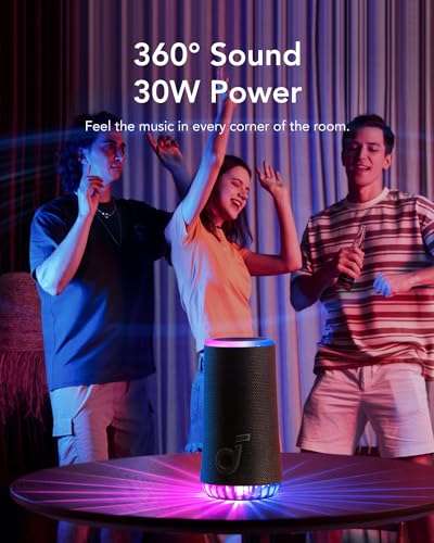 soundcore Glow Portable Speaker with 30W 360° Sound, Synchronized Radiant Light - Sold By Anker Direct FBA