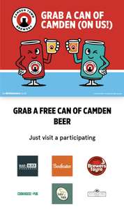 Free can of Camden beer at select Whitbread sites with voucher (5,000 Available)