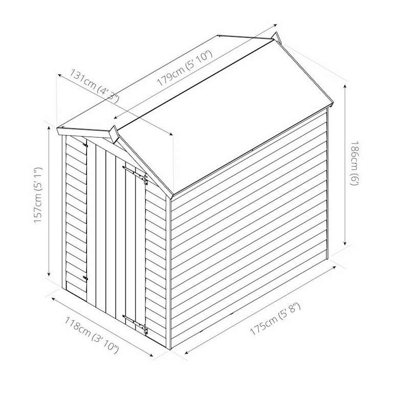 Mercia 6x4ft Large Garden Shed (sold by Mercia Garden Products)