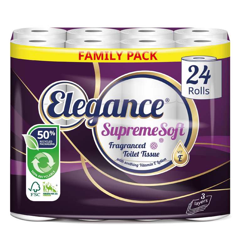 Elegance Gentle Quilted Toilet Paper 24 Pack - Sold by Morrisons