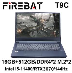 FIREBAT T9C 16.1, i5-11400, RTX 3070, M.2 x2, 16/512GB SSD, 144Hz ,Wifi6 BT5.1 Gaming Laptop sold by Firebat Offcial Store