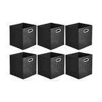 Amazon Basics Collapsible Fabric Storage Cubes with Oval Grommets - 6-Pack, Black (or grey)