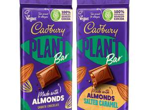 Cadbury Plant Bar with Almonds / Salted Caramel with Almonds, 90g - 49p each @ Bargain Buys (Poundstretcher), Coventry