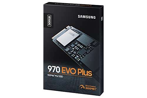 Samsung 970 EVO Plus MZ-V7S500BW | Internal NVMe M.2 SSD, 500 GB, Up to 3,500 MB/s sequential read £29.40 @ Amazon