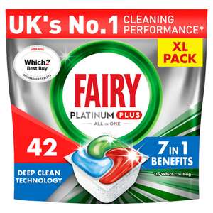 NECTAR PRICE: Fairy Platinum Plus Deep Clean Fresh Herbal Breeze Dishwasher Tablets x42