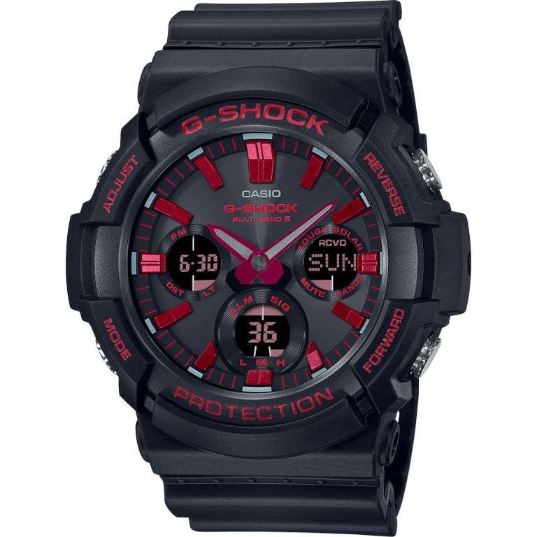 Casio G-Shock | Ignite Red Series | Black Resin Strap Watch GAW-100BNR-1AER - £90.30 Delivered With Code @ WatchShop
