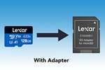Lexar 633x 128GB Micro SD Card, microSDXC UHS-I Card + SD Adapter, microSD Memory Card up to 100MB/s Read, A1, Class 10, U3, V30