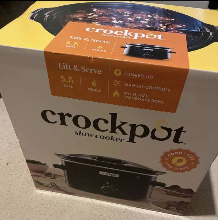 Crockpot 5.7L slow cooker £19.50 in Asda Coryton