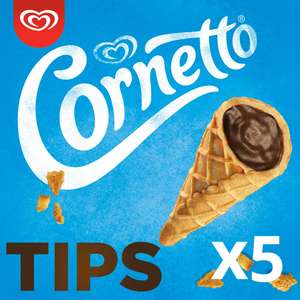 Cornetto Chocolate Tips Ice Cream 5 pack 80g £3 (£1 With Unilever Coupon) @ Tesco